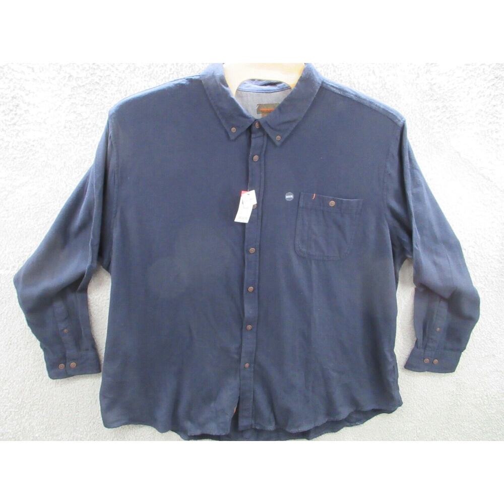 NWT Vintage Northwest Territory Solid Flannel Shirt Mens Size 4XL Blue K-Mart